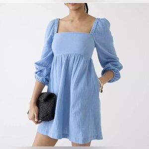 J. Crew Squareneck Soft Gauze Dress